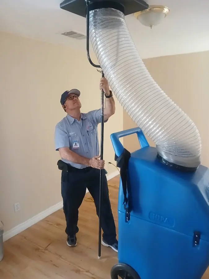 Mini Split Installation technician using HEPA equipment in North Bethesda